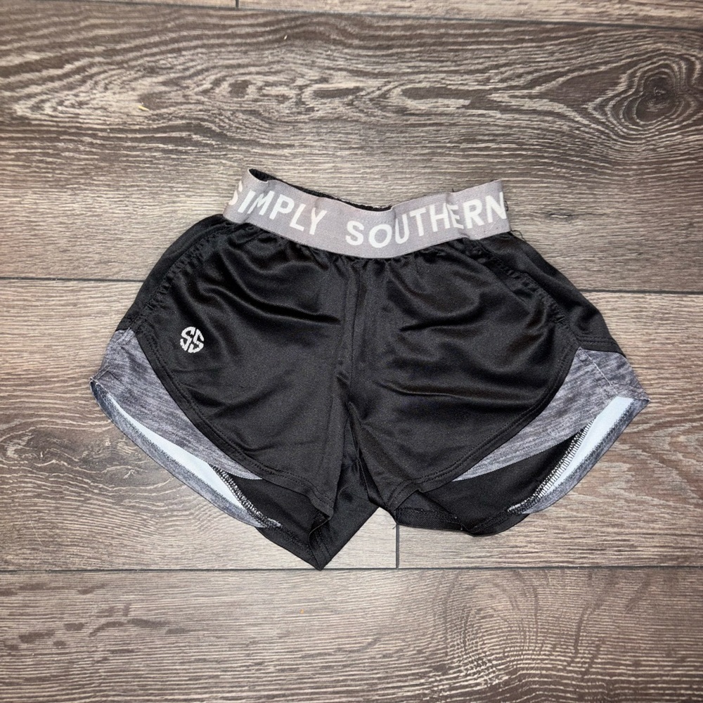 Girls 4T Simply Southern Black and Gray Shorts